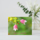 roze klokken feestdagenkaart (Staand voorkant)