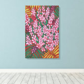 Roze kloon Ginger Alpinia Tropical Flowers Floral Canvas Afdruk (Insitu (Houten vloer))