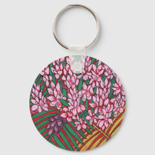 Roze kloon Ginger Alpinia Tropical Flowers Floral Sleutelhanger