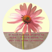 Roze kloonventilator - Als die bloem vervaagt Ronde Sticker (Voorkant)