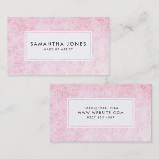 Roze klvet textuur Modern make up art Visitekaartje (Voorkant / Achterkant)