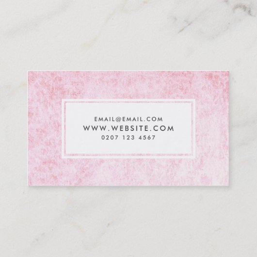 Roze klvet textuur Modern make up art Visitekaartje (Achterkant)