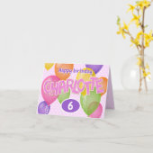 roze knipletters koekjes Charlotte verjaardag Kaart (Gele Bloem)