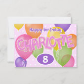 roze knipletters koekjes Charlotte verjaardag Kaart (Voorkant)