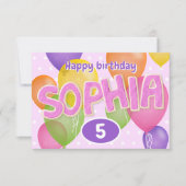 roze knipletters koekjes Sophia verjaardag Kaart (Voorkant)