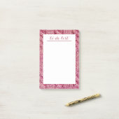 Roze knipsel om te doen post-it® notes (Op bureau)
