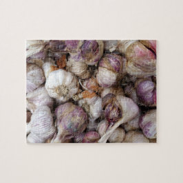 Roze knoflook met volledige knoflookbollen legpuzzel