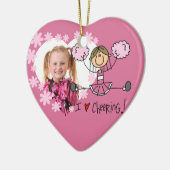 Roze knop Afbeelding Cheerleader Ornament (Links)