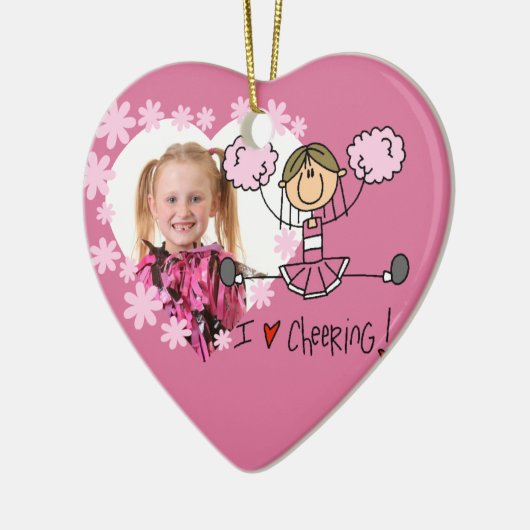 Roze knop Afbeelding Cheerleader Ornament (Links)