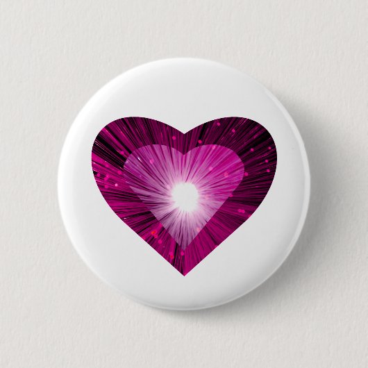 Roze knop Harthart rond wit Ronde Button 5,7 Cm (Voorkant)