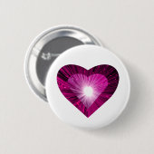 Roze knop Harthart rond wit Ronde Button 5,7 Cm (Voorkant /achterkant)