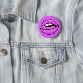 Roze knop Lips Ronde Button 5,7 Cm (In situ)