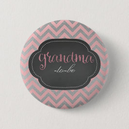 Roze knop met oma-in-zijn ronde button 5,7 cm