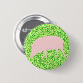 Roze Knop Met Varken Ronde Button 5,7 Cm (Voorkant /achterkant)