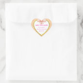 Roze knop Opslaan datumkiezers Hart Sticker (Tas)