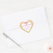 Roze knop Opslaan datumkiezers Hart Sticker (Envelop)