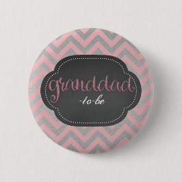 Roze knop van opa-to-be-roze chic ronde button 5,7 cm