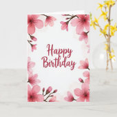 Roze Knop Verjaardagskaart Kaart (Gele Bloem)