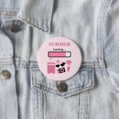 Roze knop voor zomerlading ronde button 7,6 cm (In situ)