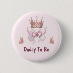 Roze Knopje Klein Prinsesje Vader Wordt Button