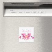 Roze knoppen Aangepaste tekst Magneet (Insitu (Vaatwasser))