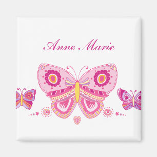 Roze knoppen Aangepaste tekst Magneet