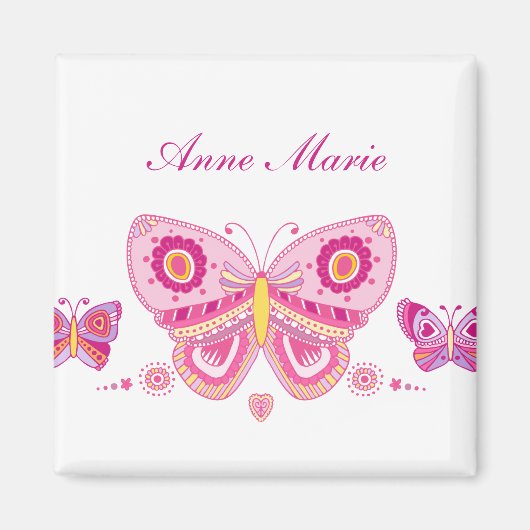 Roze knoppen Aangepaste tekst Magneet (Voorkant)
