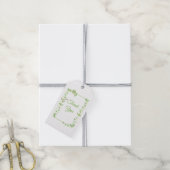 Roze knoppen op groen Ivy Weddenschap Cadeaulabel (Met Touw)