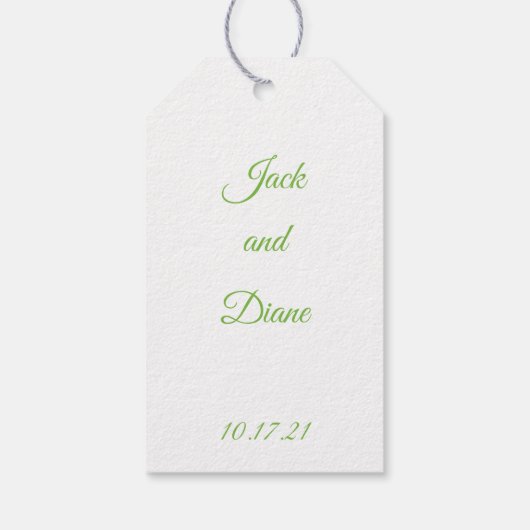 Roze knoppen op groen Ivy Weddenschap Cadeaulabel (Achterkant)