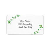 Roze knoppen op groen Ivy Weddenschap Etiket (Voorkant)