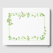 Roze knoppen op groen Ivy Weddenschap Gastenboek (Achterkant)