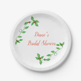 Roze knoppen op groen Ivy Weddenschap Papieren Bordje