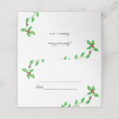Roze knoppen op groen Ivy Weddenschap Plaatskaartje (Buitenkant ongevouwen)