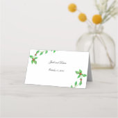 Roze knoppen op groen Ivy Weddenschap Plaatskaartje (Achterkant)
