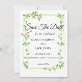 Roze knoppen op groene ijzige bruiloft sparen de d kaart (Voorkant)