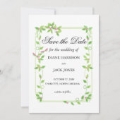 Roze knoppen op groene ijzige bruiloft sparen de d kaart (Voorkant)