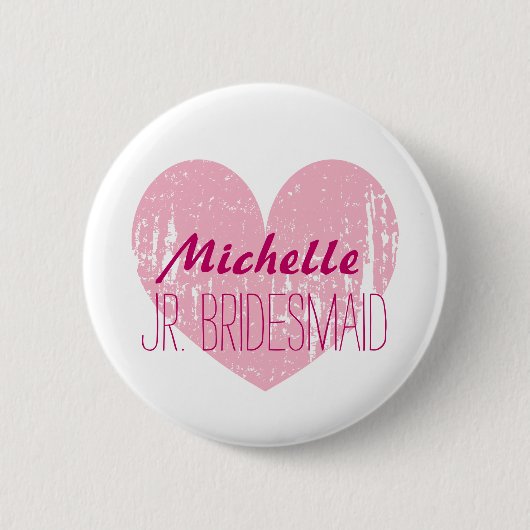 Roze knoppen voor junior bruidsmeisjes voor meisje ronde button 5,7 cm (Voorkant)