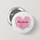 Roze knoppen voor junior bruidsmeisjes voor meisje ronde button 5,7 cm (Voorkant /achterkant)