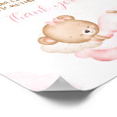 Roze Knuffel Beer Baby Shower Luierspel Bord Poster (Hoek)