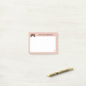 Roze Knuffel Beer & Pootjes Voeg Je Naam Toe Post- Post-it® Notes (Op bureau)