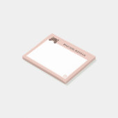 Roze Knuffelbeer & Pootjes Doe-het-zelf naam Post- Post-it® Notes (Schuin)