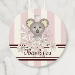 Roze Koala Meisje Baby shower / Verjaardag Dank u Bedankjes Labels