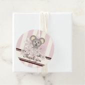 Roze Koala Meisje Baby shower / Verjaardag Dank u Bedankjes Labels (In situ)