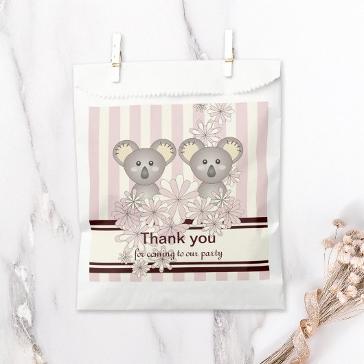 Roze Koala Twin Baby shower / Kinderverjaardagsfee Bedankzakje