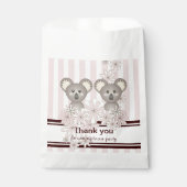 Roze Koala Twin Baby shower / Kinderverjaardagsfee Bedankzakje (Voorkant)