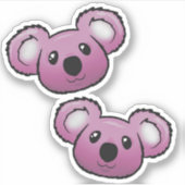 Roze koalas sticker (Voorkant)
