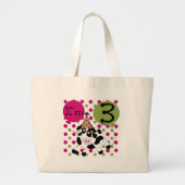 Roze Koe 3e verjaardag overhemden en cadeaus Grote Tote Bag (Voorkant)