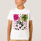 Roze Koe 4e Verjaardag Tshirts en geschenken (Voorkant)