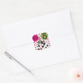 Roze Koe 5e Verjaardag Tshirts en geschenken Ronde Sticker (Envelop)