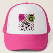 Roze Koe 5e Verjaardag Tshirts en geschenken Trucker Pet (Voorkant)